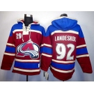 nhl jerseys colorado avalanche #92 landeskog red-blue[pullover hooded sweatshirt]