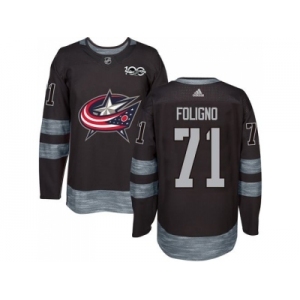 Adidas Columbus Blue Jackets #71 Nick Foligno Black 1917-2017 100th Anniversary Stitched NHL Jersey