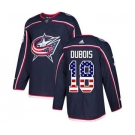 Blue Jackets #18 Pierre-Luc Dubois Navy Blue Home USA Flag Stitched Hockey Jersey