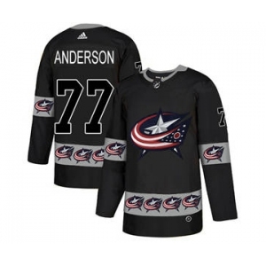 Blue Jackets #77 Josh Anderson Black Team Logo Fashion Stitched Hockey Jersey