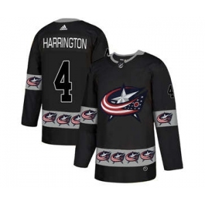 Columbus Blue Jackets #4 Scott Harrington Black Team Logos Fashion Jersey