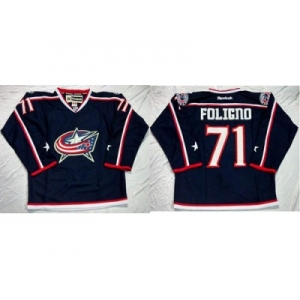 Columbus Blue Jackets #71 Nick Foligno Navy Blue Home Stitched NHL Jersey