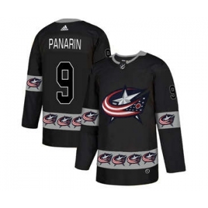 Columbus Blue Jackets #9 Artemi Panarin Black Team Logos Fashion Jersey