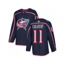 Men Adidas Columbus Blue Jackets #11 Matt Calvert Navy Blue Home Authentic Stitched NHL Jersey