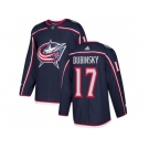 Men Adidas Columbus Blue Jackets #17 Brandon Dubinsky Navy Blue Home Authentic Stitched NHL Jersey