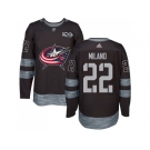 Men Adidas Columbus Blue Jackets #22 Sonny Milano Black 1917-2017 100th Anniversary Stitched NHL Jersey