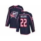 Men Adidas Columbus Blue Jackets #22 Sonny Milano Navy Blue Home Authentic Stitched NHL Jersey