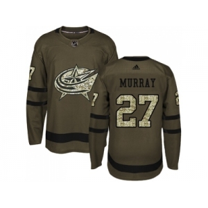 Men Adidas Columbus Blue Jackets #27 Ryan Murray Green Salute to Service Stitched NHL Jersey