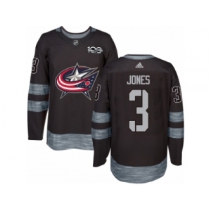 Men Adidas Columbus Blue Jackets #3 Seth Jones Authentic Black 1917-2017 100th Anniversary NHL Jersey