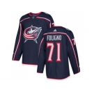 Men Adidas Columbus Blue Jackets #71 Nick Foligno Navy Blue Home Authentic Stitched NHL Jersey