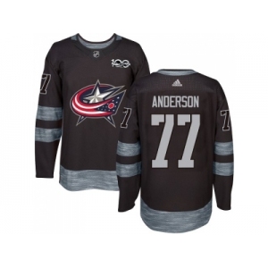 Men Adidas Columbus Blue Jackets #77 Josh Anderson Black 1917-2017 100th Anniversary Stitched NHL Jersey