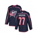 Men Adidas Columbus Blue Jackets #77 Josh Anderson Navy Blue Home Authentic Stitched NHL Jersey