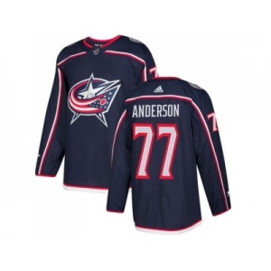 Men Adidas Columbus Blue Jackets #77 Josh Anderson Navy Blue Home Authentic Stitched NHL Jersey