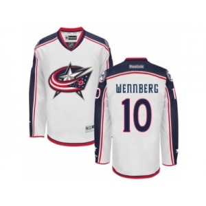 Men Reebok Columbus Blue Jackets #10 Alexander Wennberg Authentic White Away NHL Jersey