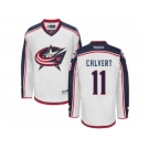 Men Reebok Columbus Blue Jackets #11 Matt Calvert Authentic White Away NHL Jersey