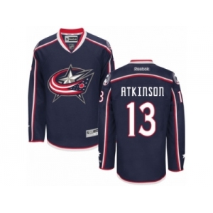 Men Reebok Columbus Blue Jackets #13 Cam Atkinson Authentic Navy Blue Home NHL Jersey