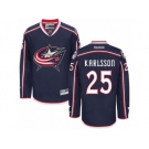 Men Reebok Columbus Blue Jackets #25 William Karlsson Authentic Navy Blue Home NHL Jersey