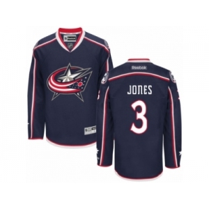 Men Reebok Columbus Blue Jackets #3 Seth Jones Authentic Navy Blue Home NHL Jersey