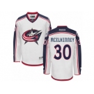 Men Reebok Columbus Blue Jackets #30 Curtis McElhinney Authentic White Away NHL Jersey