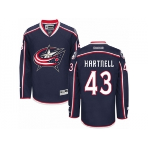 Men Reebok Columbus Blue Jackets #43 Scott Hartnell Authentic Navy Blue Home NHL Jersey