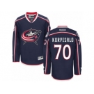 Men Reebok Columbus Blue Jackets #70 Joonas Korpisalo Authentic Navy Blue Home NHL Jersey