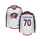 Men Reebok Columbus Blue Jackets #70 Joonas Korpisalo Authentic White Away NHL Jersey