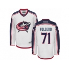 Men Reebok Columbus Blue Jackets #71 Nick Foligno Authentic White Away NHL Jersey