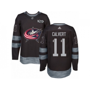 Men's Adidas Columbus Blue Jackets #11 Matt Calvert Authentic Black 1917-2017 100th Anniversary NHL Jersey