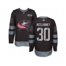 Men's Adidas Columbus Blue Jackets #30 Curtis McElhinney Authentic Black 1917-2017 100th Anniversary NHL Jersey