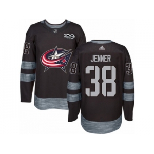 Men's Adidas Columbus Blue Jackets #38 Boone Jenner Authentic Black 1917-2017 100th Anniversary NHL Jersey