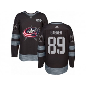 Men's Adidas Columbus Blue Jackets #89 Sam Gagner Authentic Black 1917-2017 100th Anniversary NHL Jersey