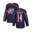 Men's Blue Jackets #14 Gustav Nyquist Navy Blue Home Authentic Stitched Hockey Jersey