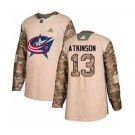 Men's Columbus Blue Jackets #13 Cam Atkinson Camo 2017 Veterans Day Stitched Hockey Jersey