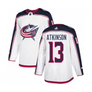 Men's Columbus Blue Jackets #13 Cam Atkinson White Road Stitched Hockey Jersey