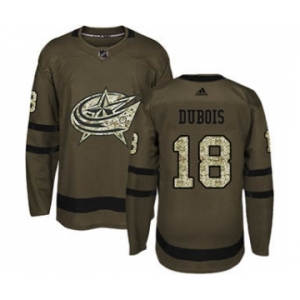 Men's Columbus Blue Jackets #18 Pierre-Luc Dubois Green Salute to Service Stitched Hockey Jersey