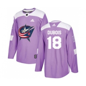 Men's Columbus Blue Jackets #18 Pierre-Luc Dubois Purple Fights Cancer Stitched Hockey Jersey