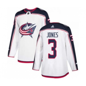 Men's Columbus Blue Jackets #3 Seth Jones White Road Stitched Hockey Jersey