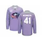 Men's Columbus Blue Jackets #41 Alexander Wennberg Fights Cancer Practice Alternate NHL Jersey