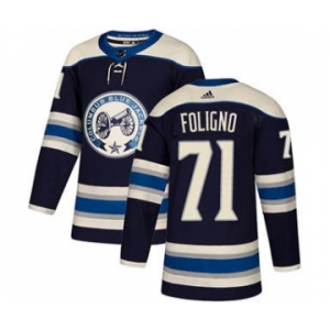 Men's Columbus Blue Jackets #71 Nick Foligno Navy Alternate Stitched Hockey Jersey