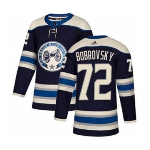 Men's Columbus Blue Jackets #72 Sergei Bobrovsky Navy Alternate Stitched Hockey Jersey