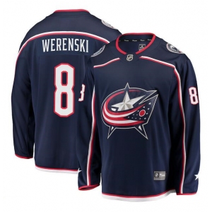 Men's Columbus Blue Jackets #8 Zach Werenski Navy Stitched Hockey Jersey
