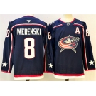 Men's Columbus Blue Jackets #8 Zach Werenski Navy With A Patch Stitched Hockey Jersey