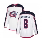 Men's Columbus Blue Jackets #8 Zach Werenski White Road Stitched Hockey Jersey