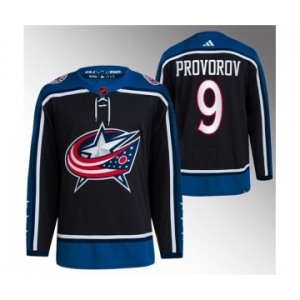 Men's Columbus Blue Jackets #9 Ivan Provorov Black 2022-23 Reverse Retro Stitched Jersey