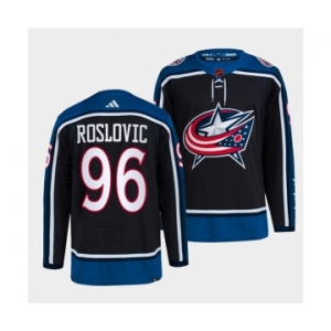 Men's Columbus Blue Jackets #96 Jack Roslovic Navy 2022 Reverse Retro Stitched Jersey