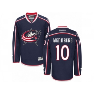 Men's Reebok Columbus Blue Jackets #10 Alexander Wennberg Authentic Navy Blue Home NHL Jersey