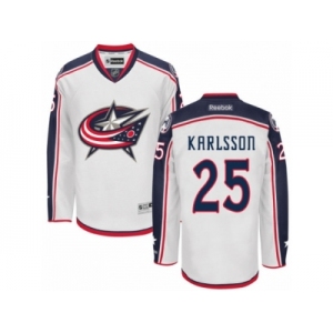 Men's Reebok Columbus Blue Jackets #25 William Karlsson Authentic White Away NHL Jersey