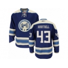 Men's Reebok Columbus Blue Jackets #43 Scott Hartnell Authentic Navy Blue Third NHL Jersey