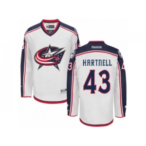 Men's Reebok Columbus Blue Jackets #43 Scott Hartnell Authentic White Away NHL Jersey