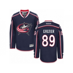 Men's Reebok Columbus Blue Jackets #89 Sam Gagner Authentic Navy Blue Home NHL Jersey